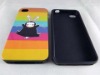 Advanced handcraft double HEART phone cover TPU+water transfer for Iphone 4S
