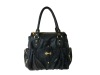 All black with gold hardware women shoulder handbags