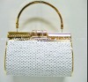 Alloy evening bag / beautiful white lady clutch bag