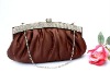 Almond Graceful Pleats Rhinestones Evening Bag