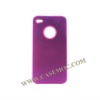 Aluminium Alloy Hard Case + Silicone Inner Case for iPhone 4, Double Layer Case(Purple)