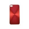 Aluminum Alloy hard Case Cover With Plastic Edge for iPhone 4(Red)