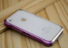 Aluminum Element Frame Bumper Case Cover for iPhone 4 New Purple-Silver