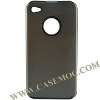 Aluminum Metal Silicon Cover Case for iPhone 4 4G(Grey)