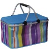 Aluminum frame Stripe collapsible picnic cooler basket for export