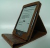 Amazon Jungle style Accessory golden snake leather case with Reading Light for Amazon kindle 4