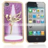 Angle Crystal Plating Hard Purple Back Chrome Case for iPhone 4