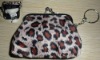 Animal leopard print keychian coin purse