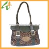 Animal pattern lady fashion bag snake lid and lepard body