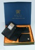 Antibacterial genuine leather  men's magic gift set&wallet