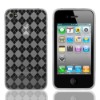 Argyle Design TPU Rubber Case Cover for iPhone 4(Gray)