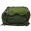 Army green 100% cotton washed canvas handbag bag