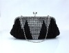 BLACK Antique Style Fully Sequined Formal/Casual Evening Clutch Bag with chain