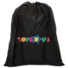 BLACK DRAWSTRING POUCH BAG LOGO PRINTED