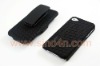 BLACK Slide Case with Belt Clip Swivel Holster Stand for iPhone 4 4S 4G