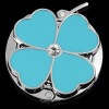 BLUE FOUR LEAF CLOVER HANDBAG PURSE HOOK HANGER HOLDER