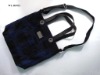 BLUE PLAID TWEED TOTE BAG