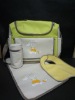 Baby changing diaper bag with mattress, baby bib and bottle bag