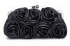 Baguette Rose Flower Evening Bag Clutch Women Purse