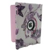 Batterfly pattern PU leather case cover for ipad 2 with 360" rotating stand and charging battery case