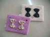 Beaded bowknot credit card holder