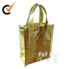 Beautiful !!! Eco-friendly golden metallic lamination non-woven tote bag.
