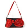 Beautiful Lady's fashion handbag with a solid red flower C300081