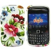 Beautiful Red Florets Flowers Design Silicone Skin Case Cover for Blackberry Curve 8520&8530