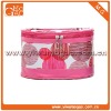Beauty design double zipper high-capacity red fashion cosmetic case