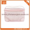 Beauty design high-capacity canvas ziplock portable pink cosmetic case