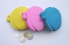 Best seller Christmas gift round silicon rubber coin pocket wallet