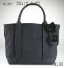 Best seller women black canvas square shopping handbags