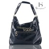 Best-selling pure black pu leather handbag D4-927-2