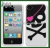 Big Skull White Pastel Silicone Case for iphone 4 4s
