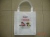 Biodegradable white non-woven shopping bag with screen printing