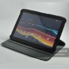 Black 360 Swivel Rotating Stand Leather Cover Case Pouch for Moto Droid Xyboard 10.1 Inch Tablet,High quality,Customers logoOEM