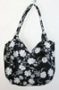 Black And White Popular Fabric Floral Handbags