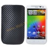 Black Carbon Fiber Leather Skin Case Cover For HTC G21 Sensation XL