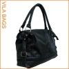 Black Casual Snake Effect Grain Shoulder Handbag