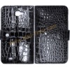 Black Crocodile Leather Skin Cover Shell For Samsung Galaxy Note i9220