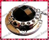 Black Crystal Folded Bag Hanger/Purse Holder with Mirror