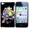 Black Dreamworld Star And Flower Plastic Skin Case Shell For iPod Touch 4
