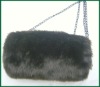 Black Fashion Accessory Faux Fur Muff Pouch (TY-F1208)