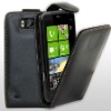 Black Flip PU Leather Case Cover For HTC Titian