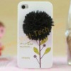 Black Flower Design Hard Skin Cover Protect For iPhone 4 4S