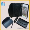 Black Genuine Leather Cover Case Pouch for Iphone4 accessories