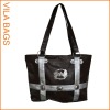 Black Grained PU Satchel Shoulder Handbag