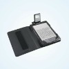 Black Leather Cover Case With Book Light + LCD Film For Amazon Kindle 4 4th