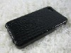 Black Leather Flip Case Pouch Cover for iPhone 4