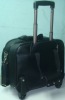 Black Leather Trolly Travel Bag